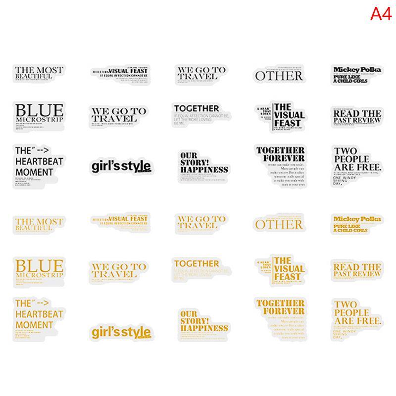Bronzed English phrases Stickers - Journal Carnival