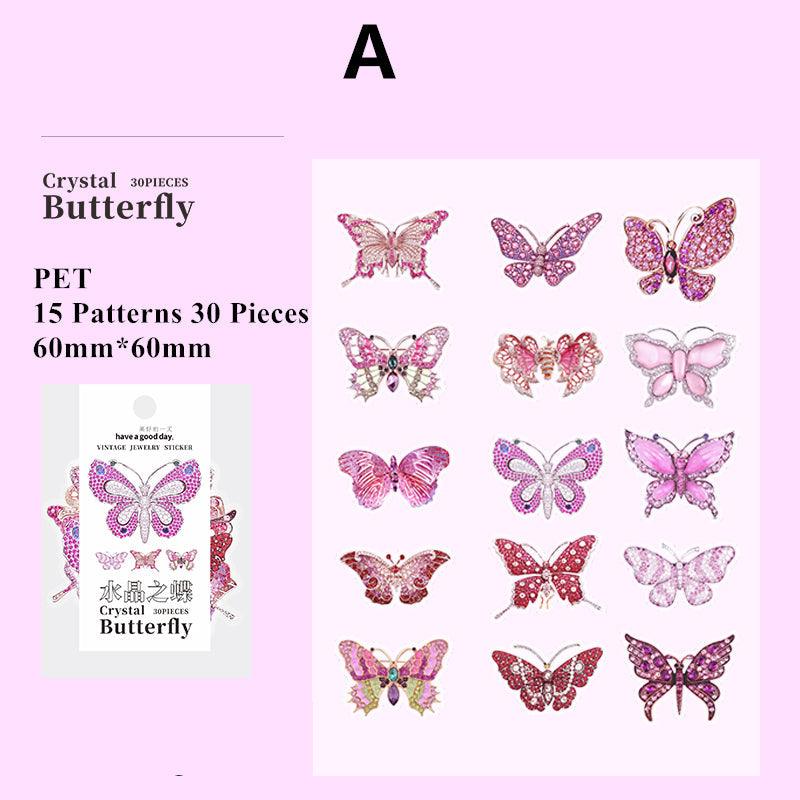 Crystal Butterfly Series Stickers - Journal Carnival