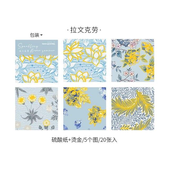 Sparkling Flowers Material Scrapbooking Paper - Journal Carnival