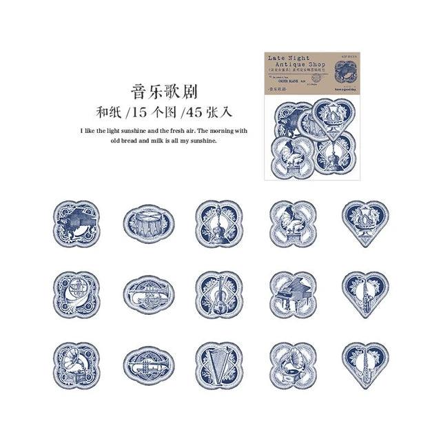 Mini Antique Stamp Stickers - Journal Carnival