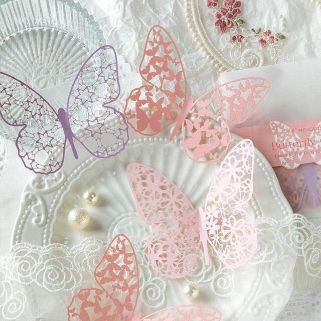 Hollow Lace Butterfly Decorative Papers - Journal Carnival