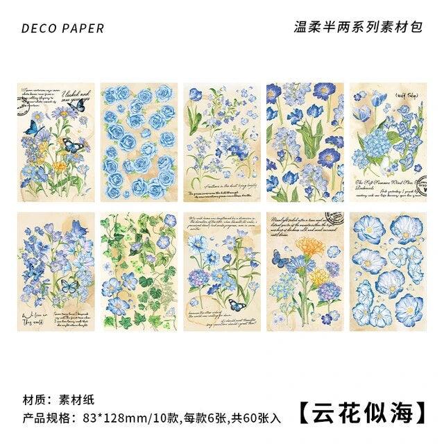 Vintage Flower Scrapbook Material Paper - Journal Carnival