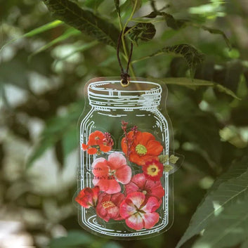 Flower In Bottle Clear Stickers