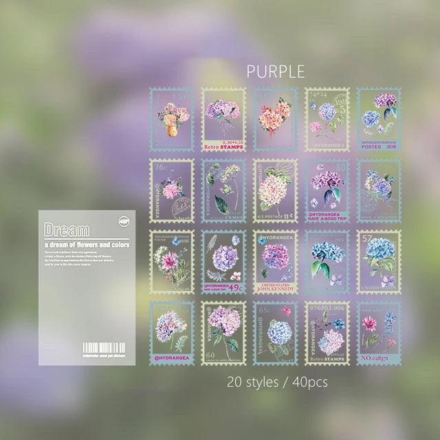 Stamp style Pet flower stickers - Journal Carnival