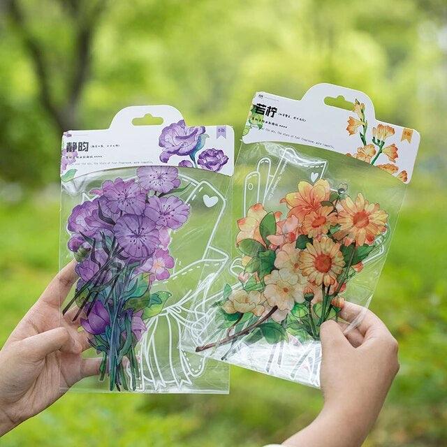 Large Size Flower Aesthetic Stickers - Journal Carnival