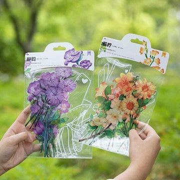 Large Size Flower Aesthetic Stickers - Journal Carnival