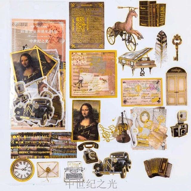 Gold Foil Scrapbook Sticker - Journal Carnival