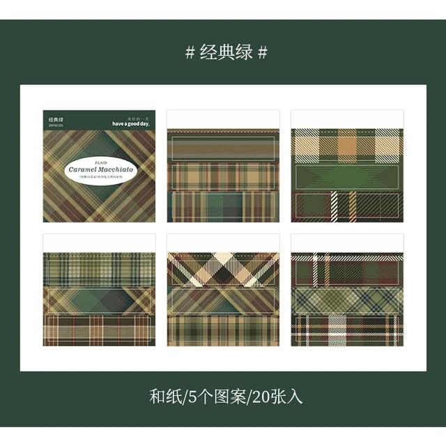 Caramel Macchiato plaid sticker book - Journal Carnival