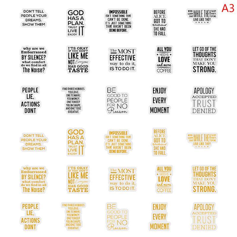 Bronzed English phrases Stickers - Journal Carnival