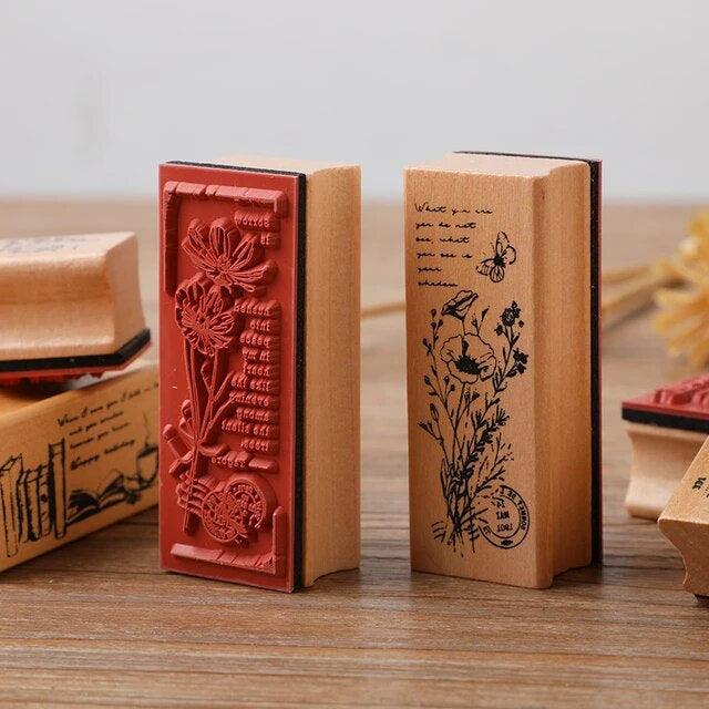 Wooden Rubber Stamps - Journal Carnival