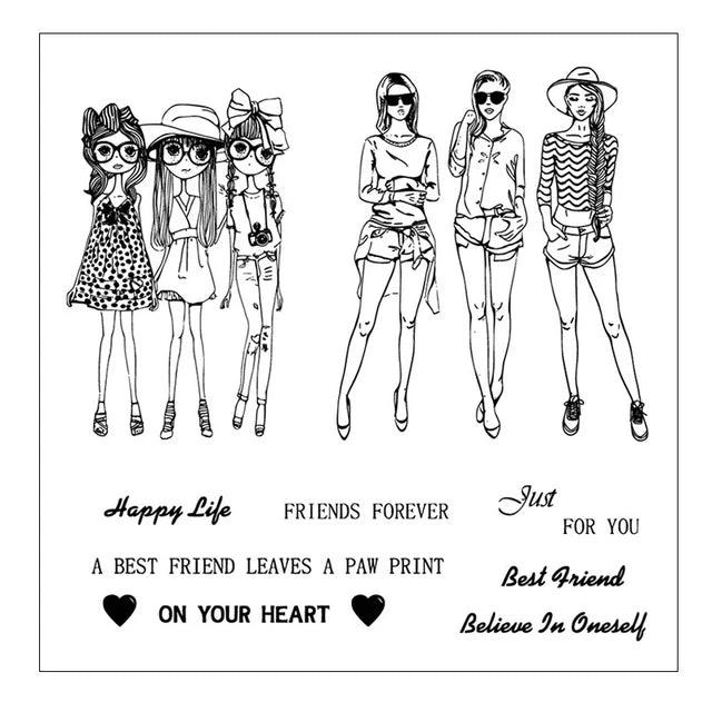 Girl Silicone Stamp - Journal Carnival