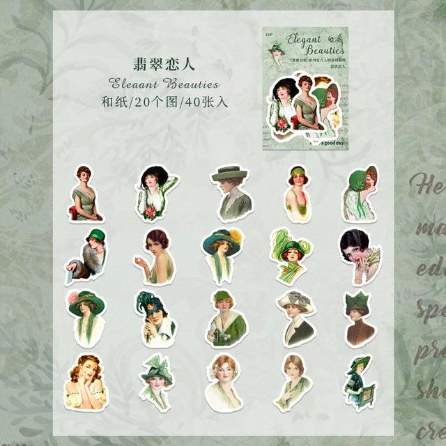 Elegant beauties Series girl sticker - Journal Carnival