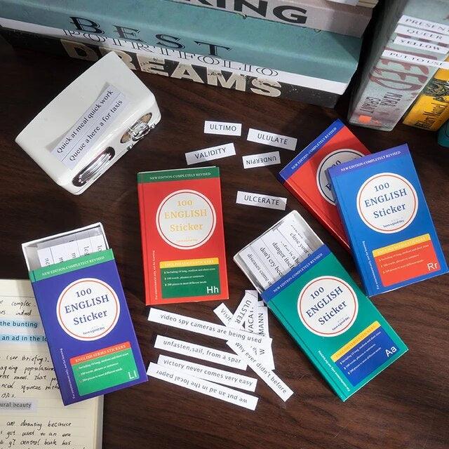 Retro English phrases Sticker box - Journal Carnival