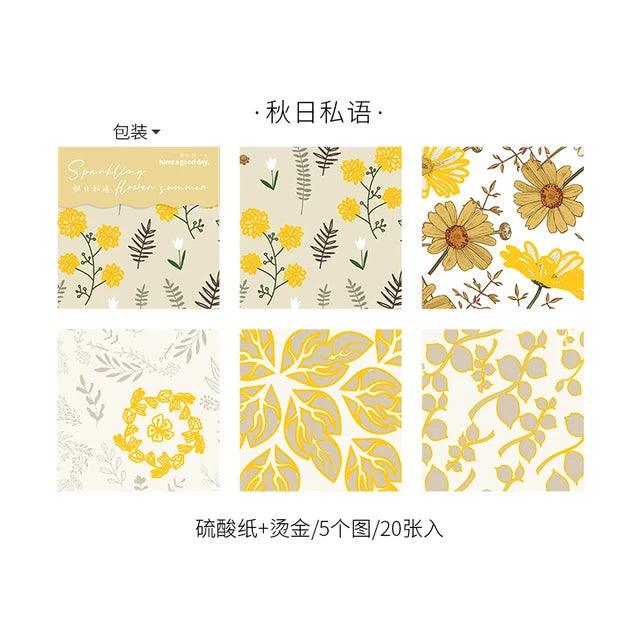 Sparkling Flowers Material Scrapbooking Paper - Journal Carnival