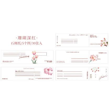 Summer flower letter series memo papers - Journal Carnival