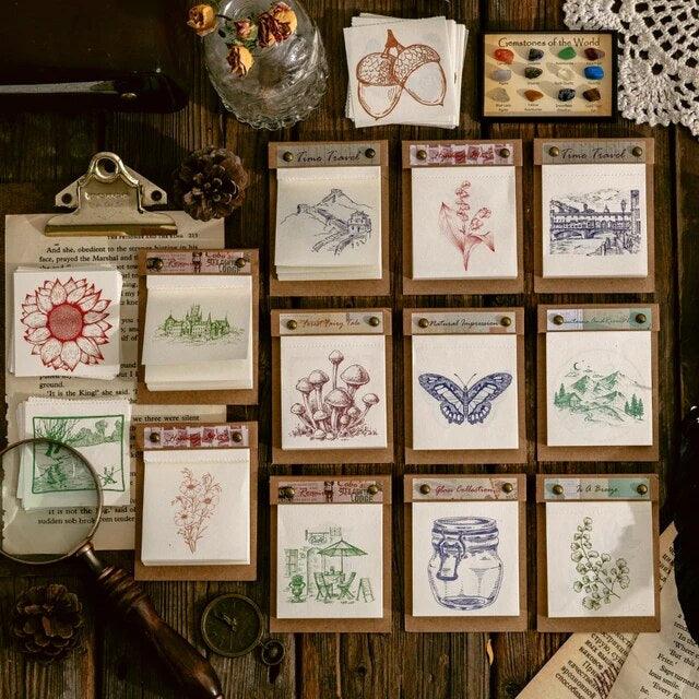 Retro message material paper pad - Journal Carnival