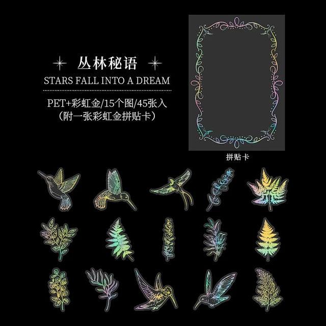Stars Fall into Dreams Series Hot Stamping Sticker - Journal Carnival