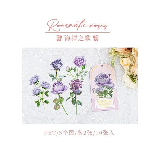 Romantic Rose Series Flower Sticker - Journal Carnival
