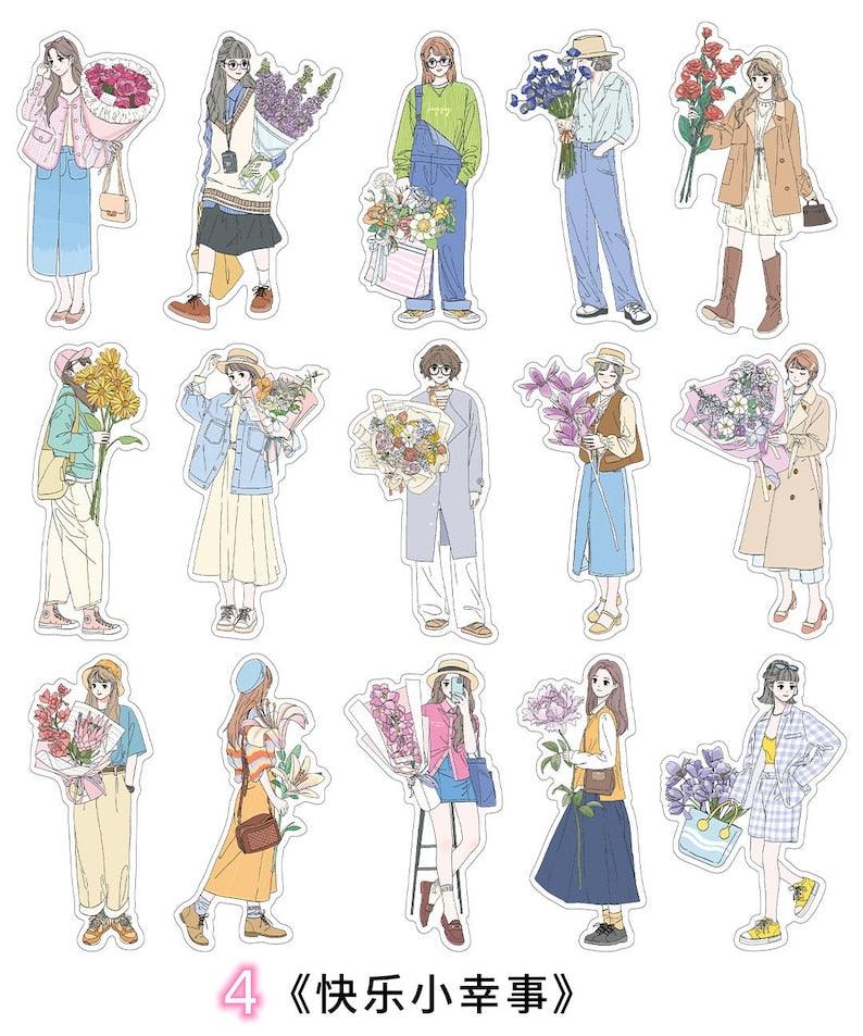 Korean Dress Girls Sticker - Journal Carnival