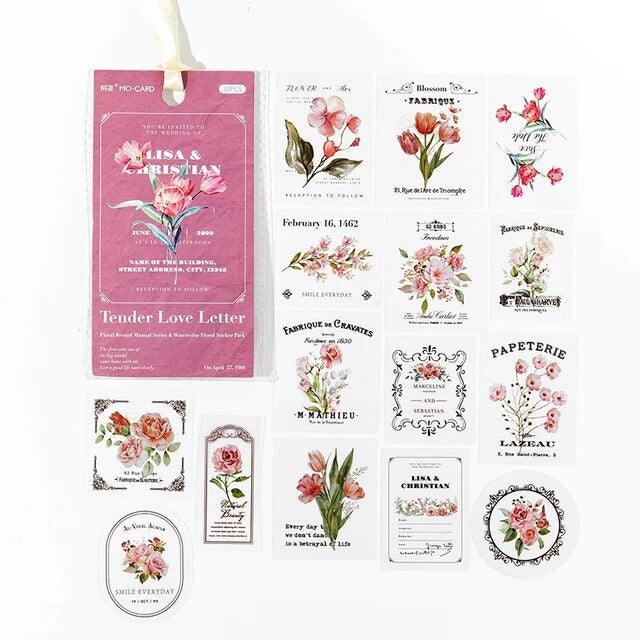 Floral note series stickers - Journal Carnival