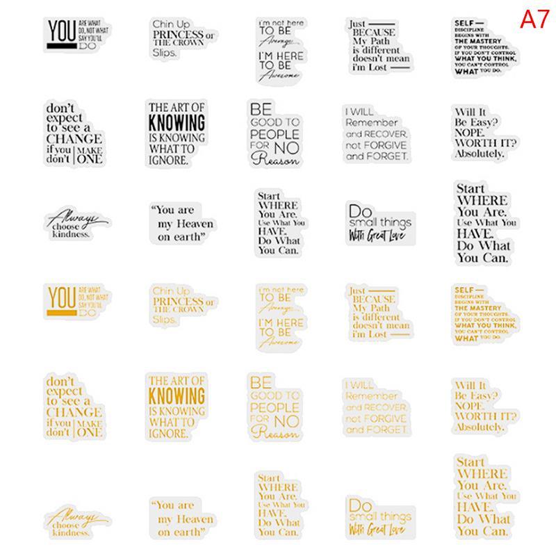 Bronzed English phrases Stickers - Journal Carnival