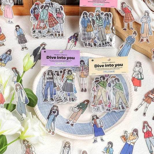 Fashion Girl Scrapbook Sticker