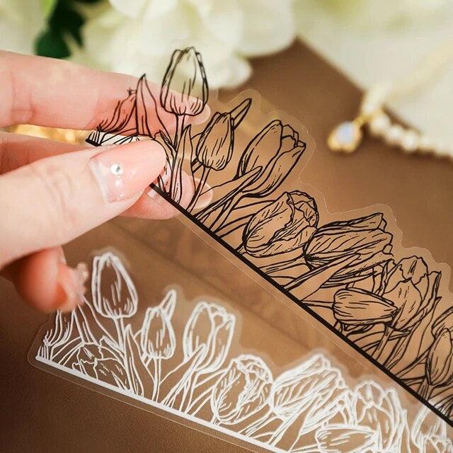 Retro Floral border Sticker - Journal Carnival