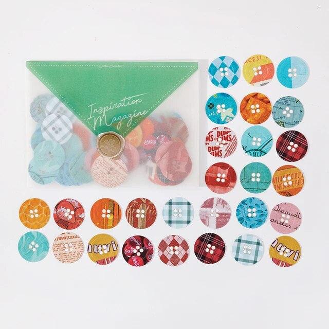 Button style Journal Stickers - Journal Carnival