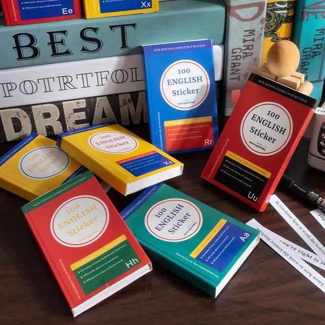 Retro English phrases Sticker box - Journal Carnival
