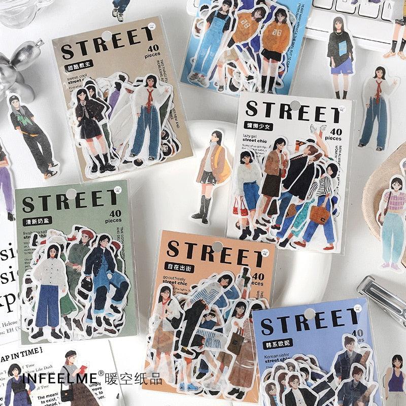 Korean Street Fashion character Sticker - Journal Carnival