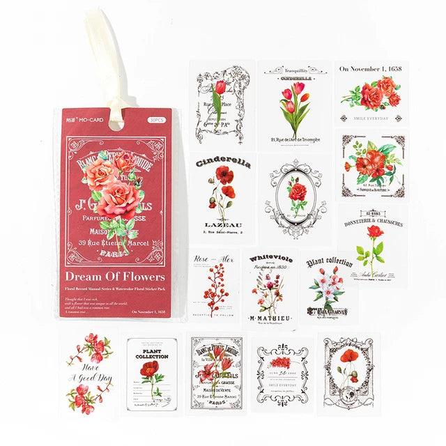 Floral note series stickers - Journal Carnival