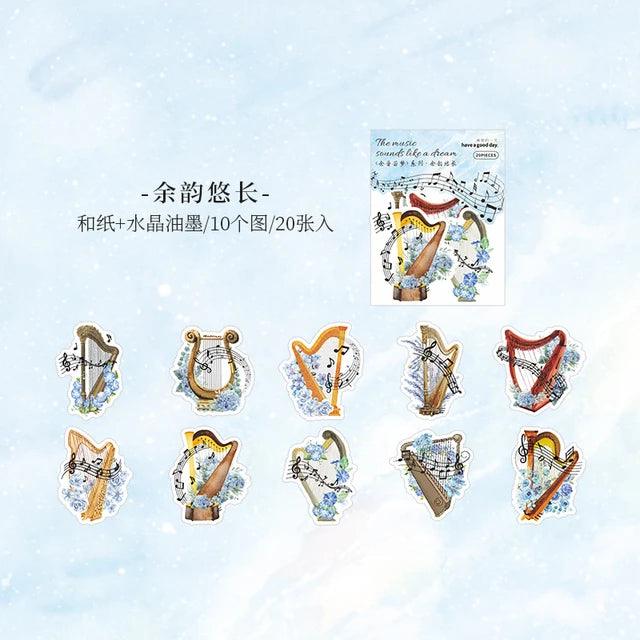 Musical Instruments Crystal Paper Sticker - Journal Carnival