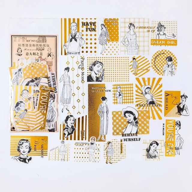 Gold Foil Scrapbook Sticker - Journal Carnival