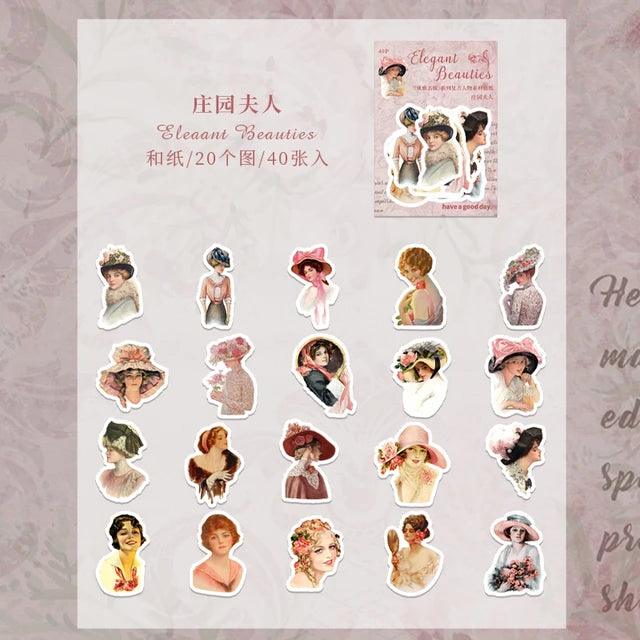 Elegant beauties Series girl sticker - Journal Carnival