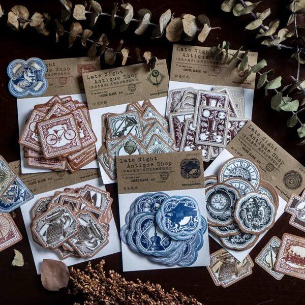 Mini Antique Stamp Stickers - Journal Carnival