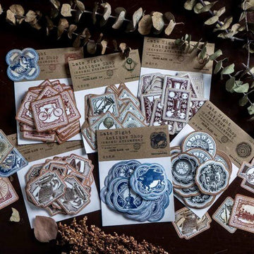 Mini Antique Stamp Stickers - Journal Carnival