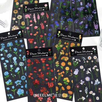 Pet Flower Clear Stickers