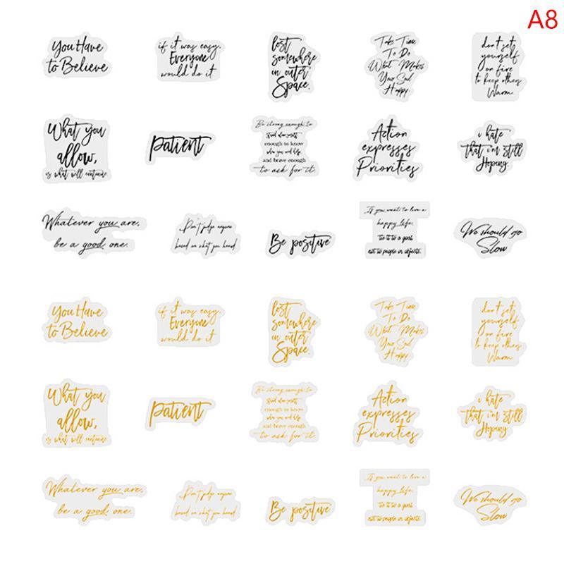 Bronzed English phrases Stickers - Journal Carnival