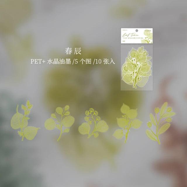 Vein of leaves Series Pet Stickers - Journal Carnival