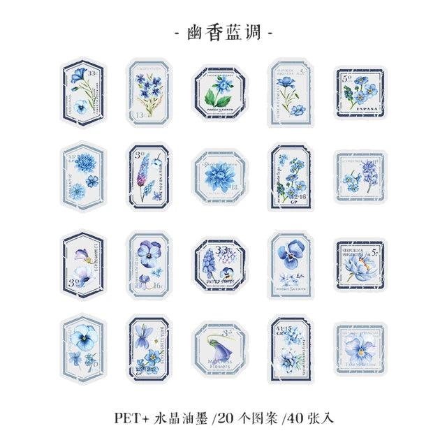 Flower Stamp Style Pet Stickers - Journal Carnival