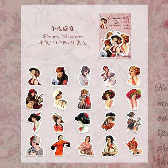 Elegant beauties Series girl sticker - Journal Carnival