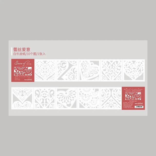 Hollow Lace Folded Card Paper - Journal Carnival