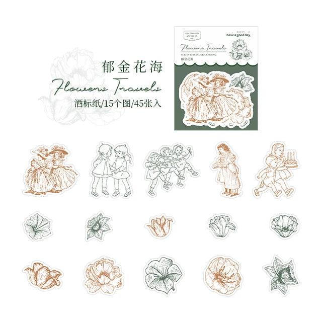 Flower Travel Series Sticker - Journal Carnival