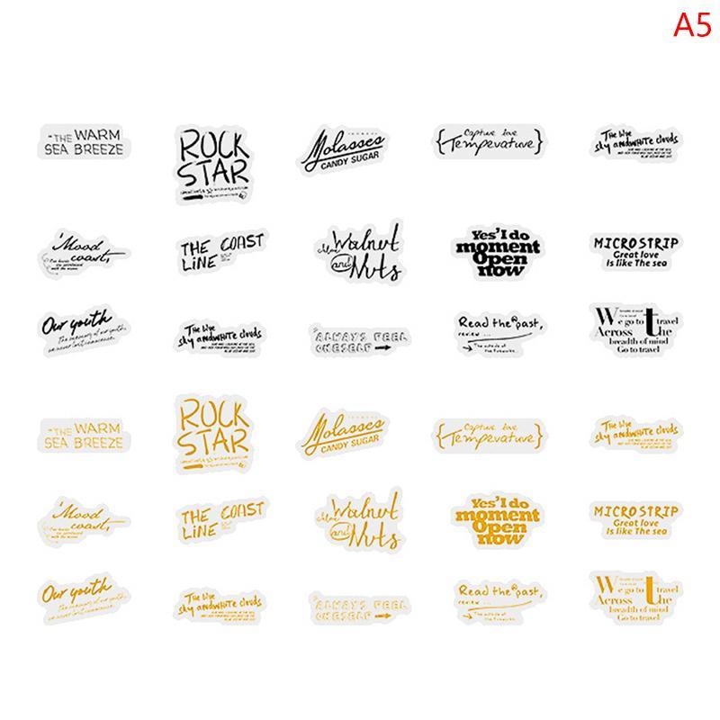 Bronzed English phrases Stickers - Journal Carnival