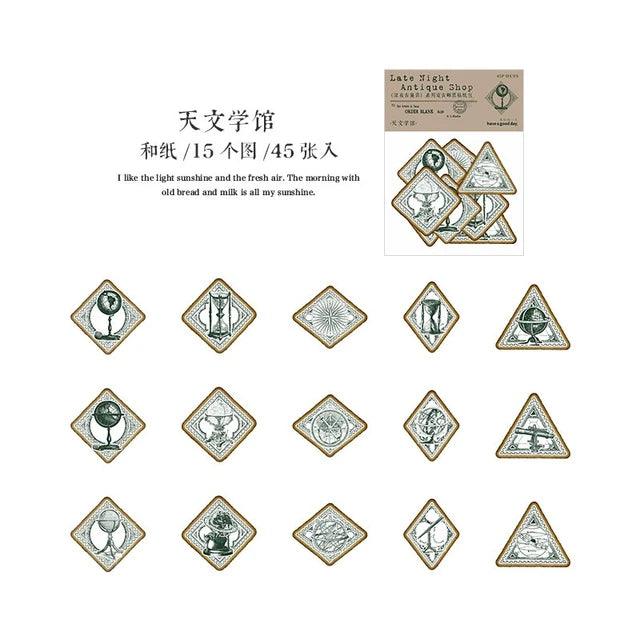 Mini Antique Stamp Stickers - Journal Carnival