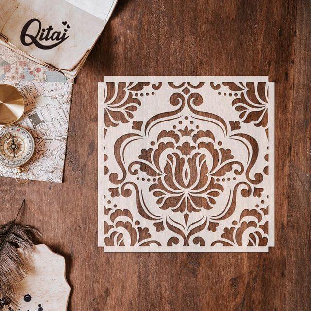 Layering plastic scrapbooking Stencils - Journal Carnival