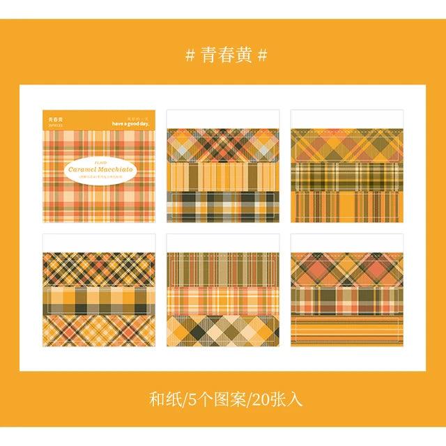 Caramel Macchiato plaid sticker book - Journal Carnival