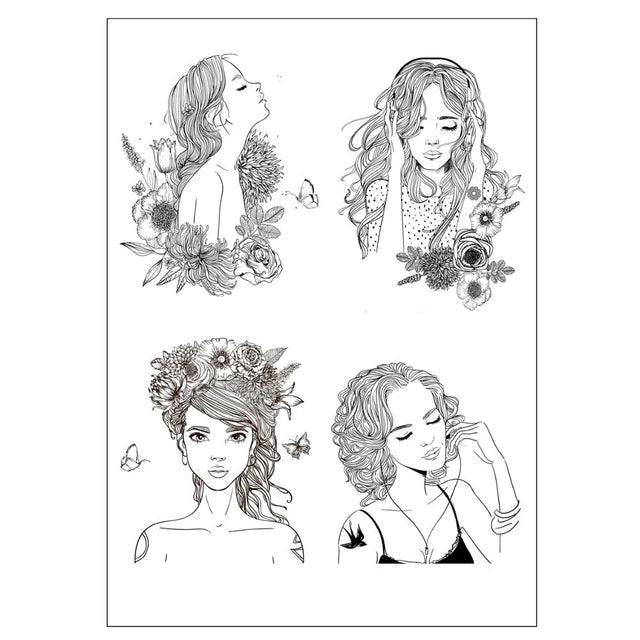 Girl Silicone Stamp - Journal Carnival
