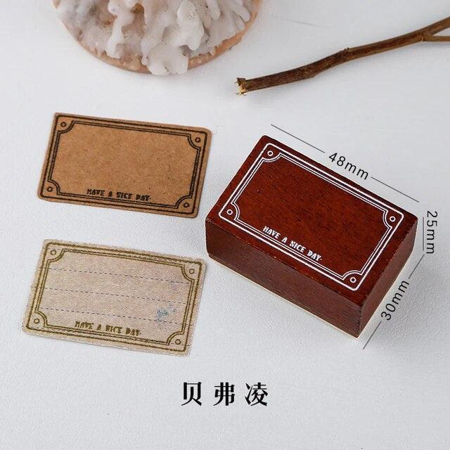 Vintage Border Wooden Seal Stamps - Journal Carnival