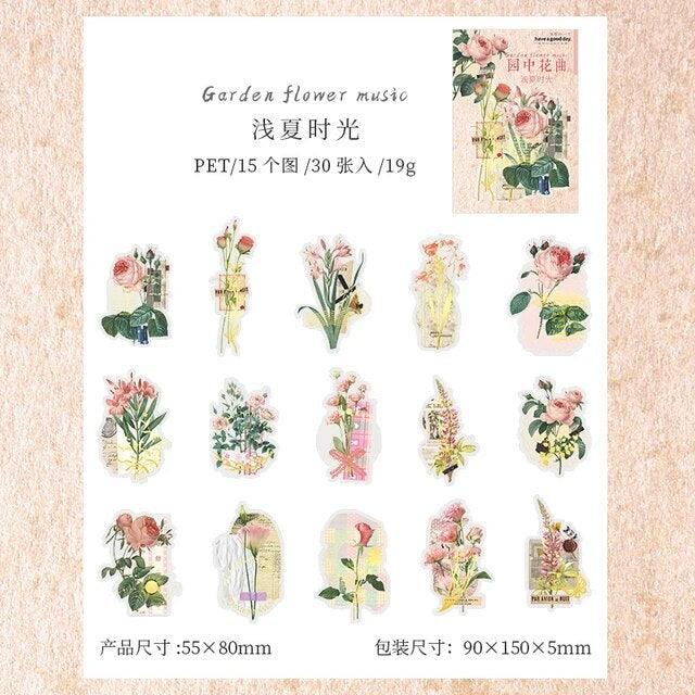 Vintage Brozning Flower Sticker - Journal Carnival